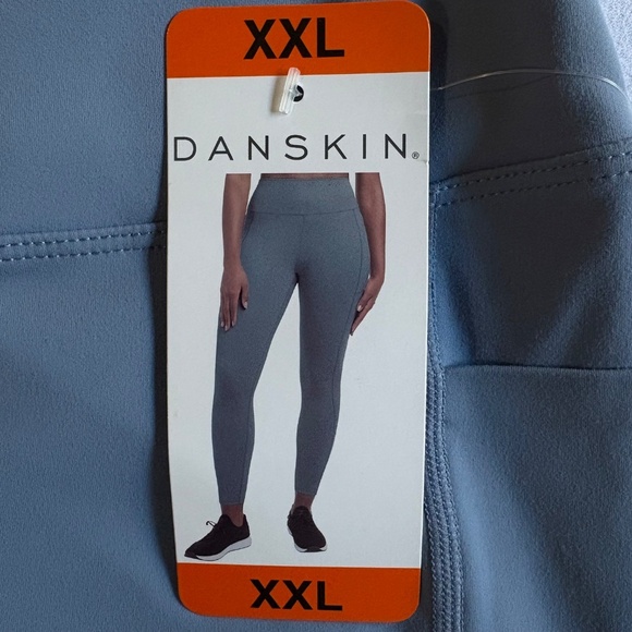 Danskin Women's Lightweight Tights Leggings, Pockets, Blue, XXL NWT - Picture 4 of 16